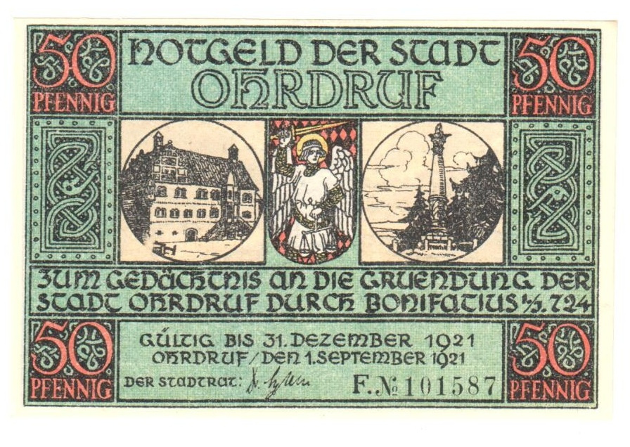 Nouzová bankovka 50 pfennig Ohrdruf 1921