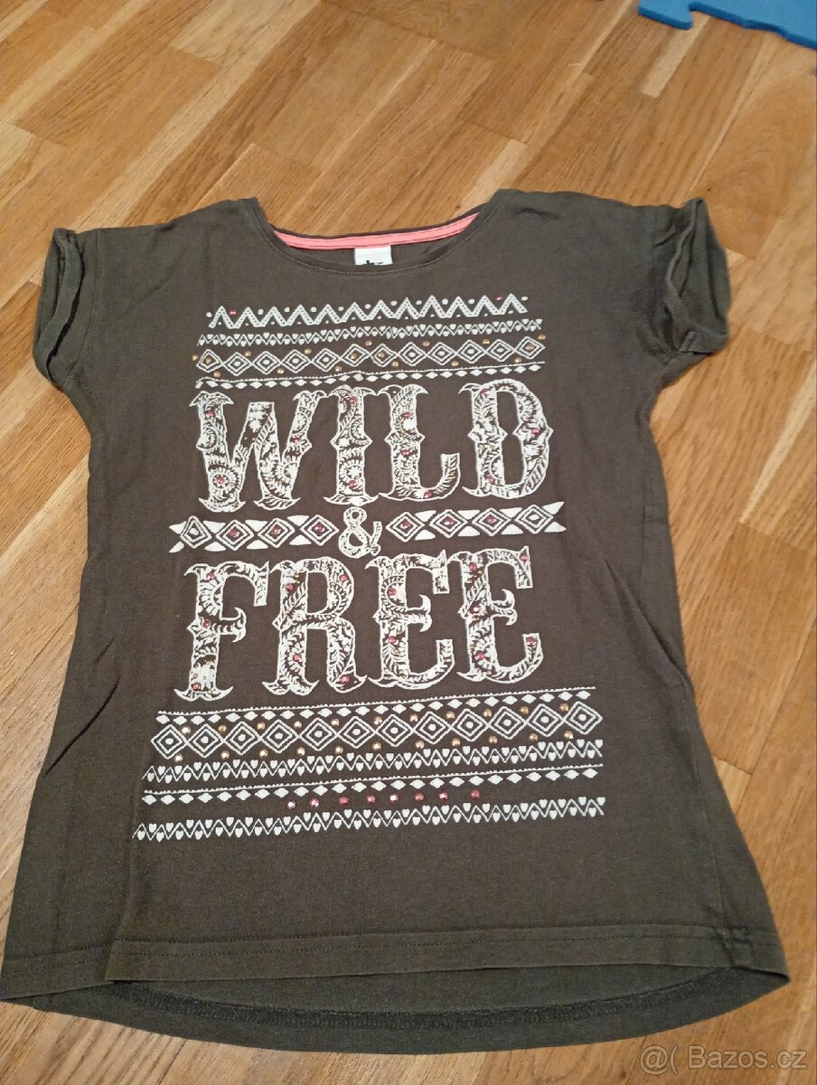 Hnědé dívčí tričko