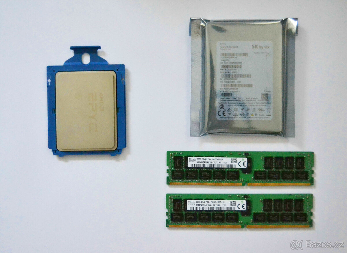 EPYC 7551 (32c/64t), 64 GB, U.2 SSD; PC: 45 000 Kč