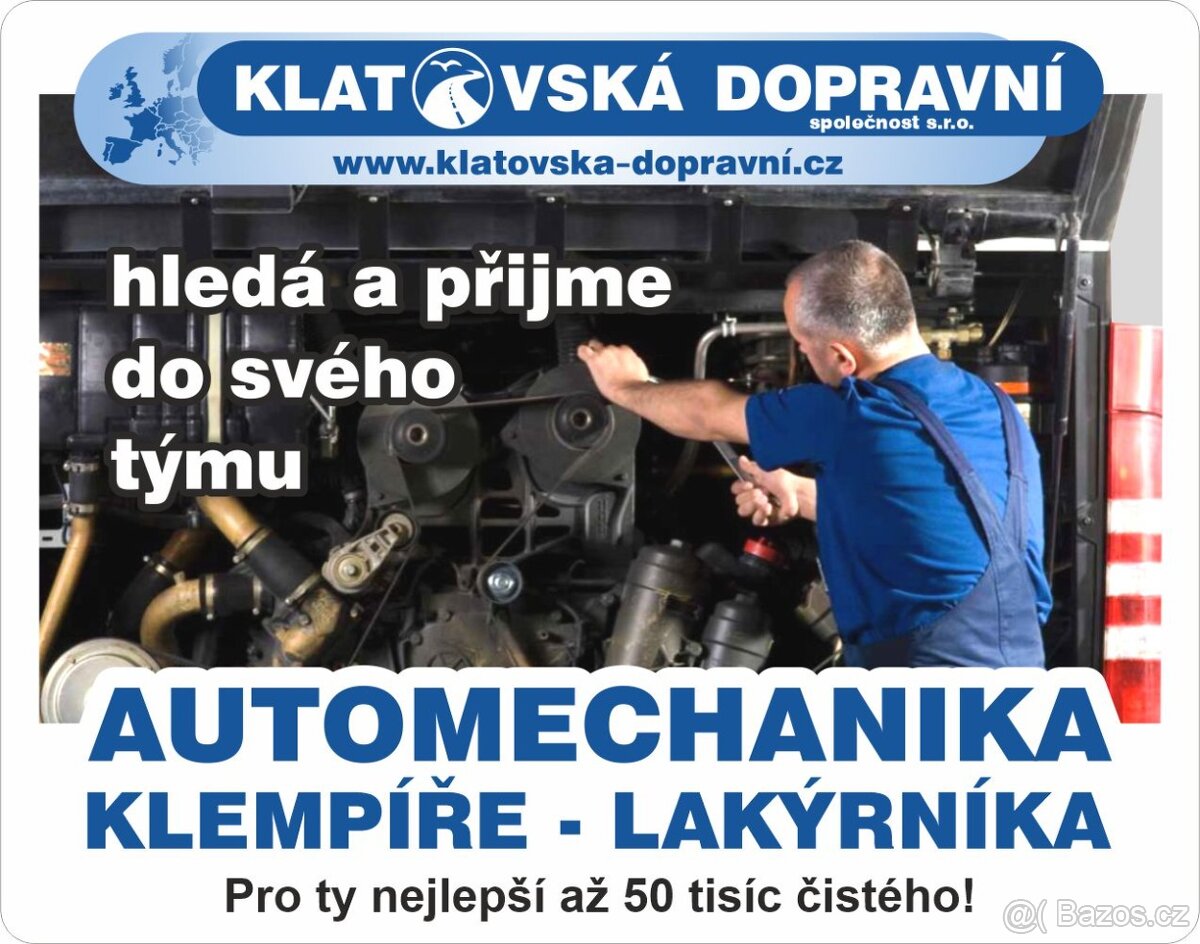 přijmeme automechanika, klempíře, lakýrníka