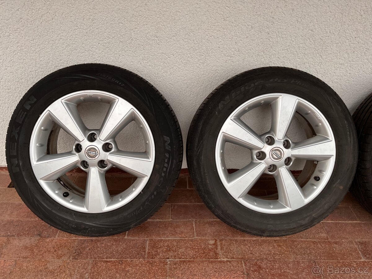Alu disky NISSAN 5x114,3, ráfek 6,5Jx17 s letnimi pneu