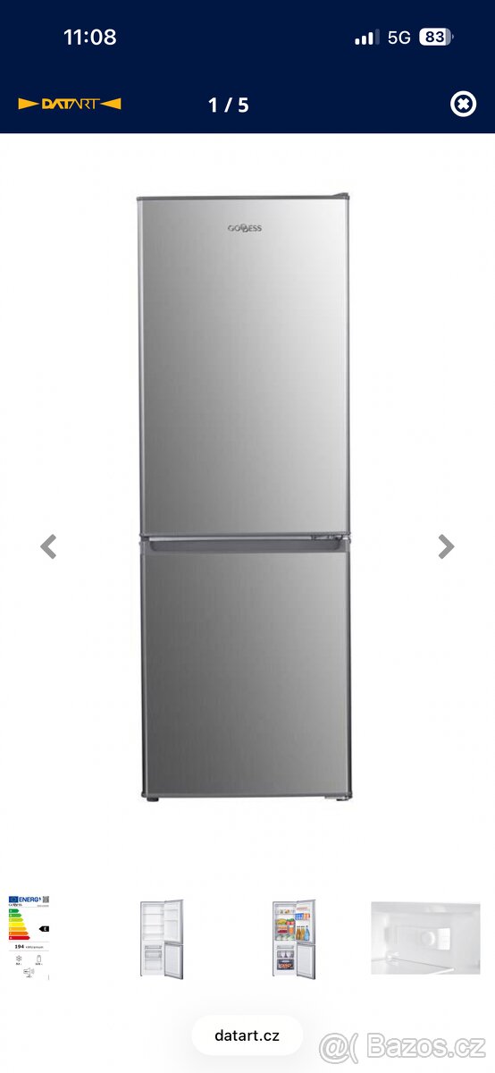 Chladnička s mrazničkou Goddess - nerez