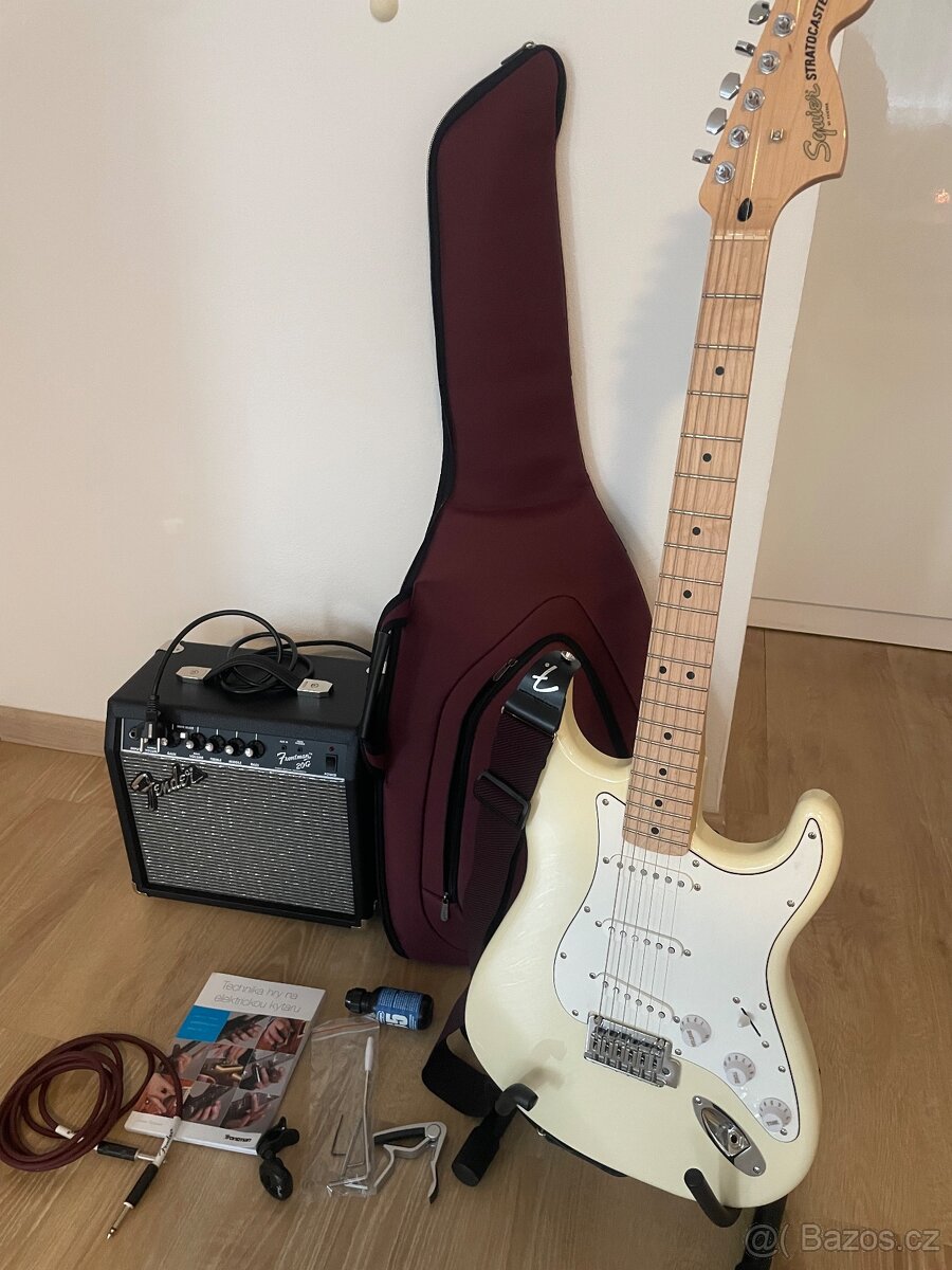 Fender Squire Stratocaster+zesilovač komplet starter balicek