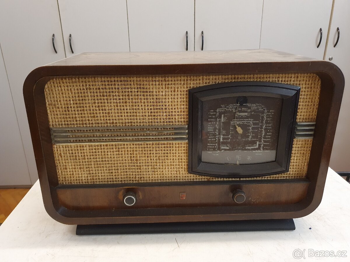 Starožitné lampové rádio Philips 516A - 14