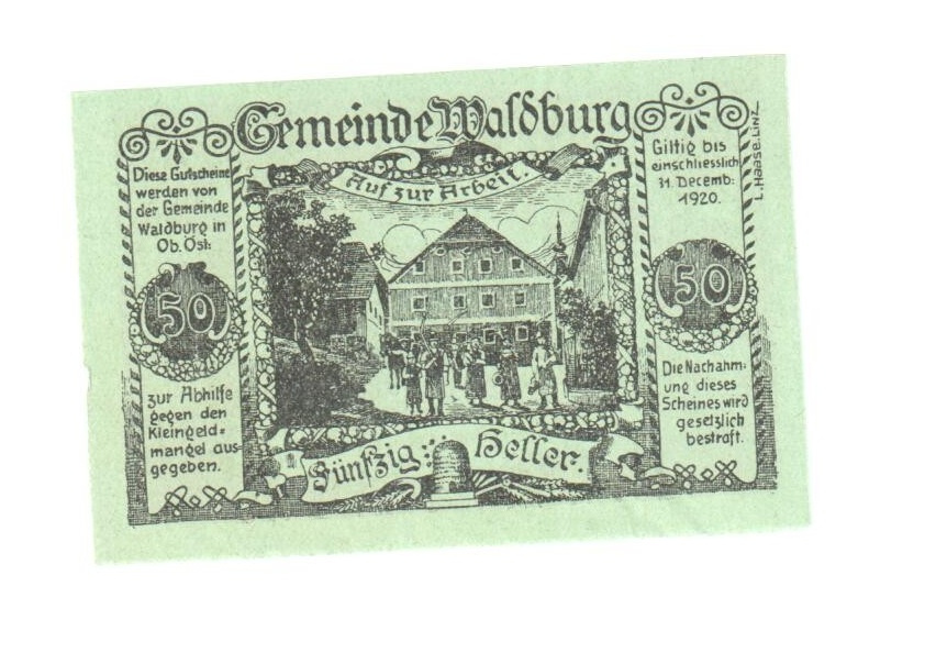 50 Heller z Waldburgu (Rakousko, Horní Rakousy