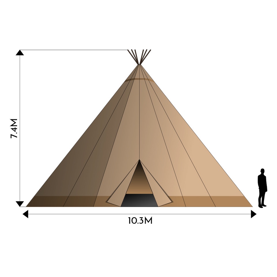 Teepee 132m2 - použitý jednu sezónu