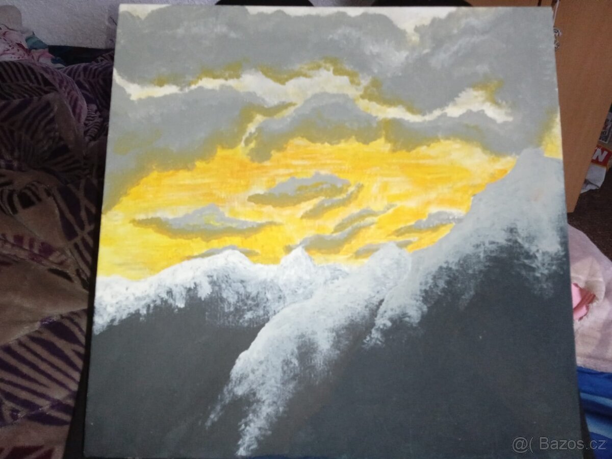 Obraz - západ slunce na horách