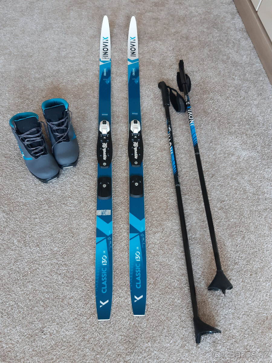 Dětský běžecký set Inovik - lyže 129, boty 34, hole 95