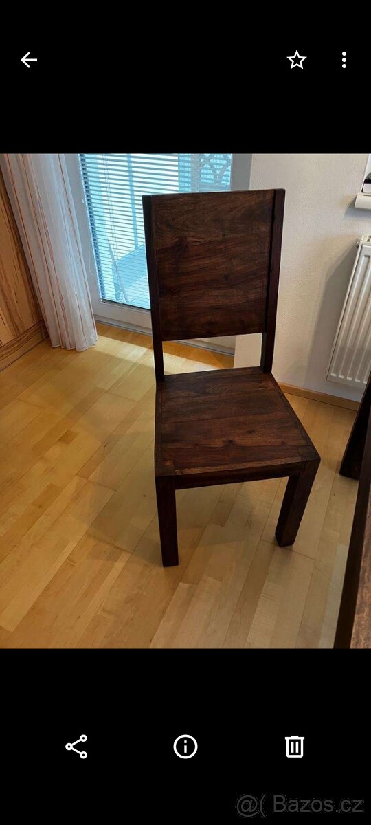 Krásné židle z masivního tvrdého dřeva