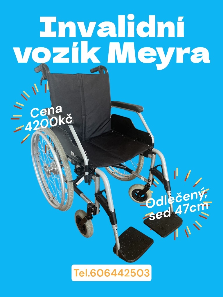 Invalidní vozík meyra sed 47cm brzdy pro doprovod