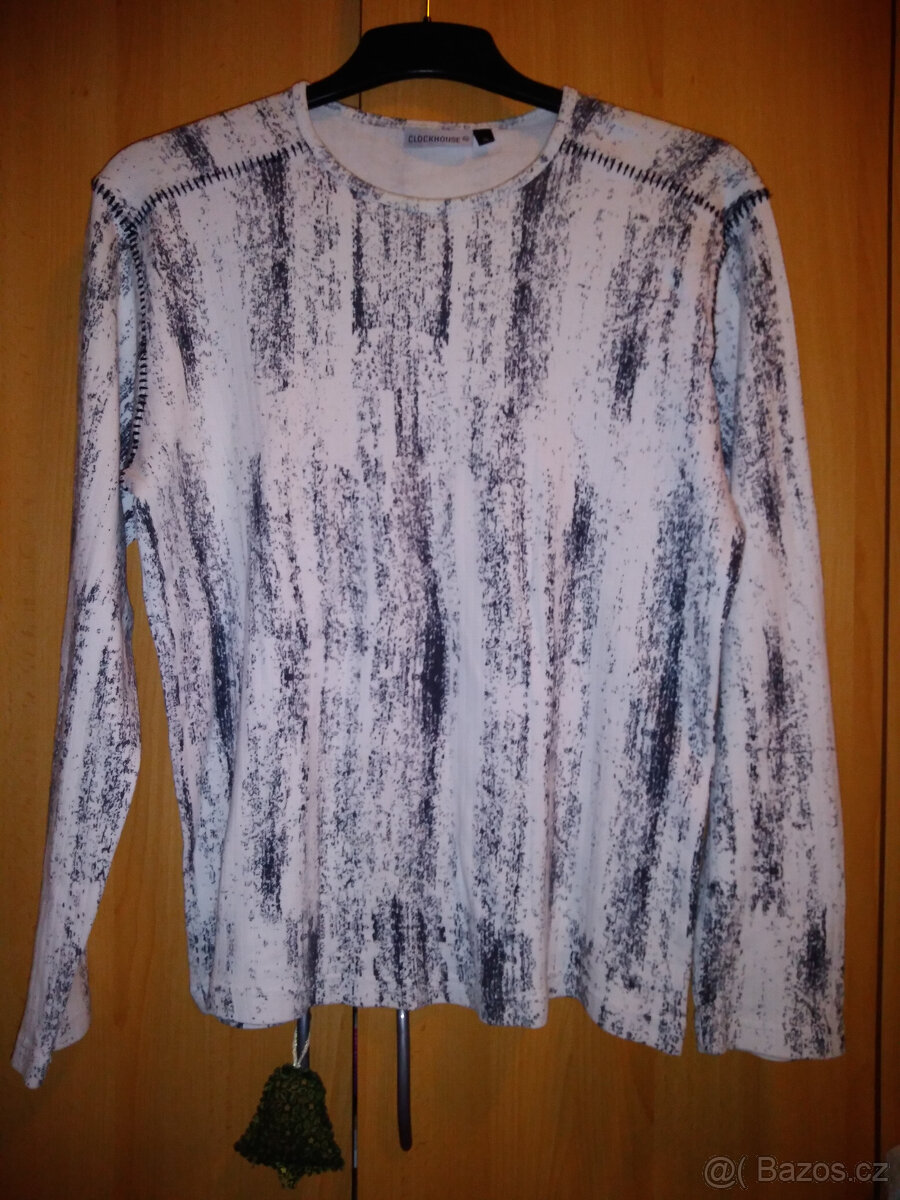 Pánské černobílé triko - vel. XL, Clockhouse