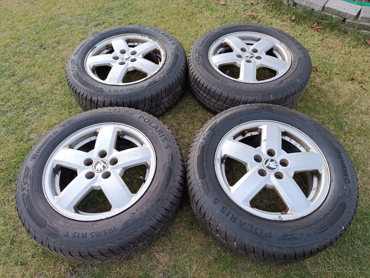 PRODÁM ZIMNÍ ALU KOLA 5x100 SE ZIMNÍMI PNEU 195/65R15