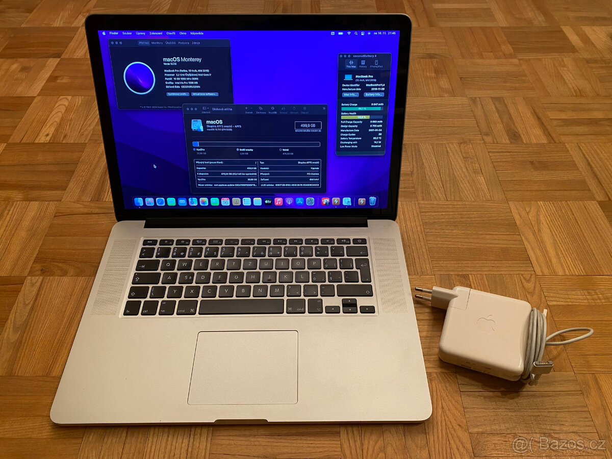 Prodám MacBook Pro 15” Mid 2015, i7 2.2 GHZ, 16 GB RAM, 500