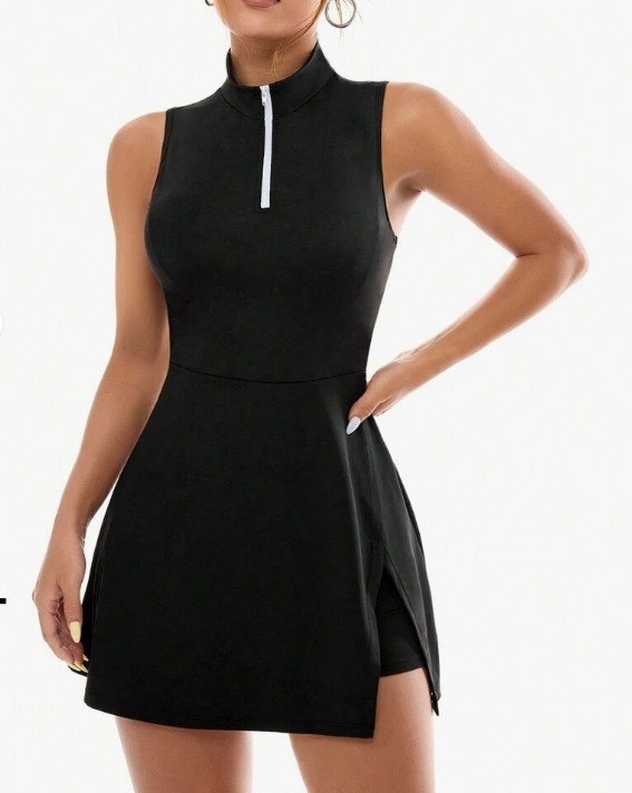 nové černé sportovní elastické šaty se šortkami vel. L-XL