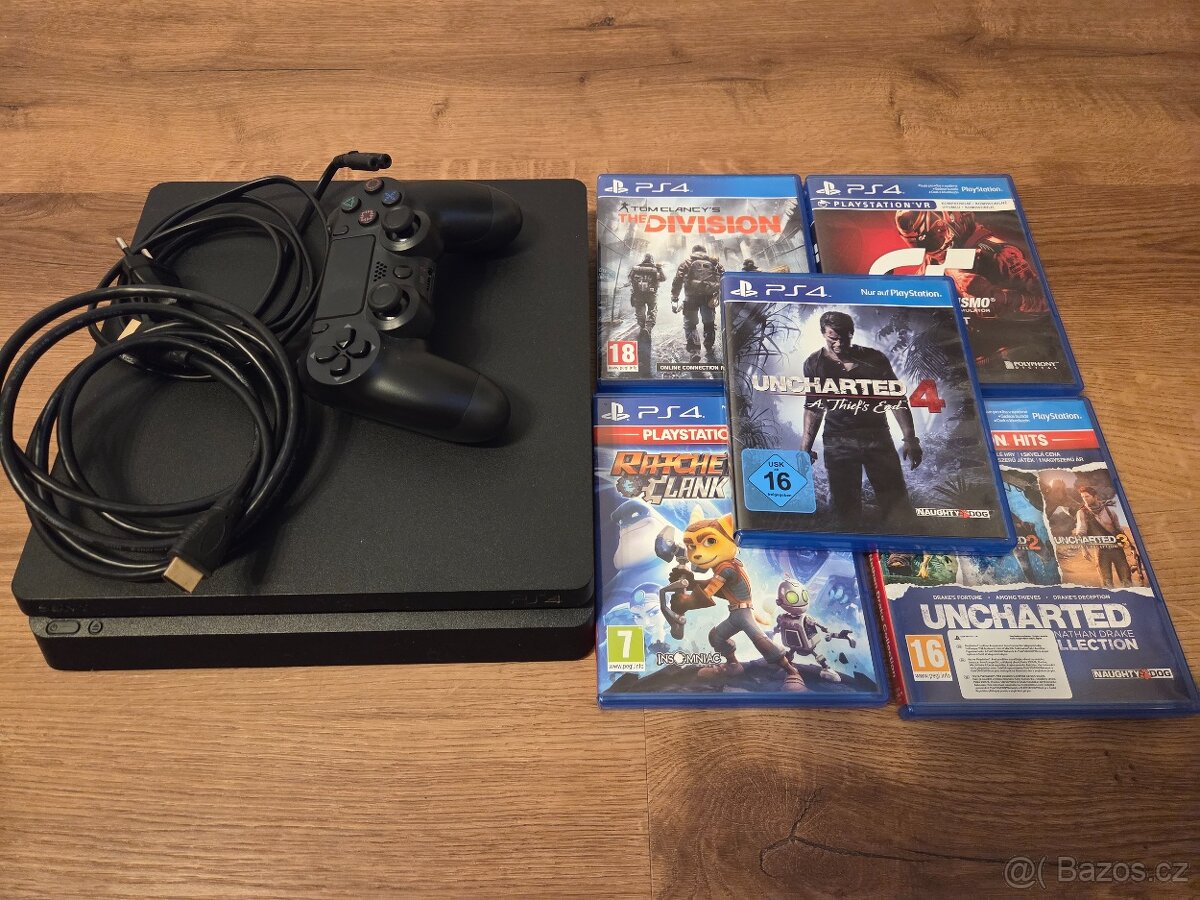 PlayStation 4 Slim 1TB s ovladačem a hrami