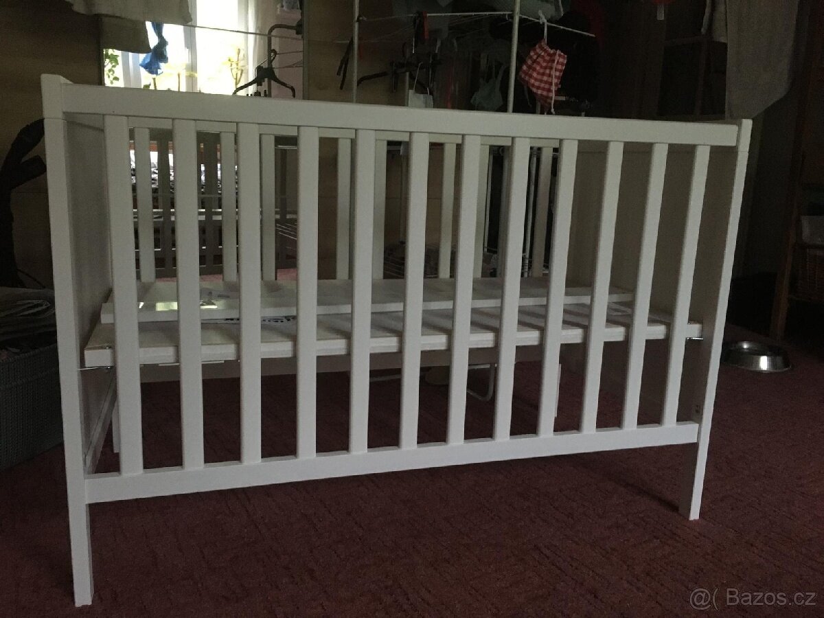 2x SUNDVIK dětská postýlka, bílá, 60x120 cm