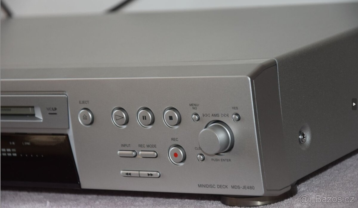 Minidisc deck SONY MDS-JE480, manuál + 10x MD, dálkové ovl