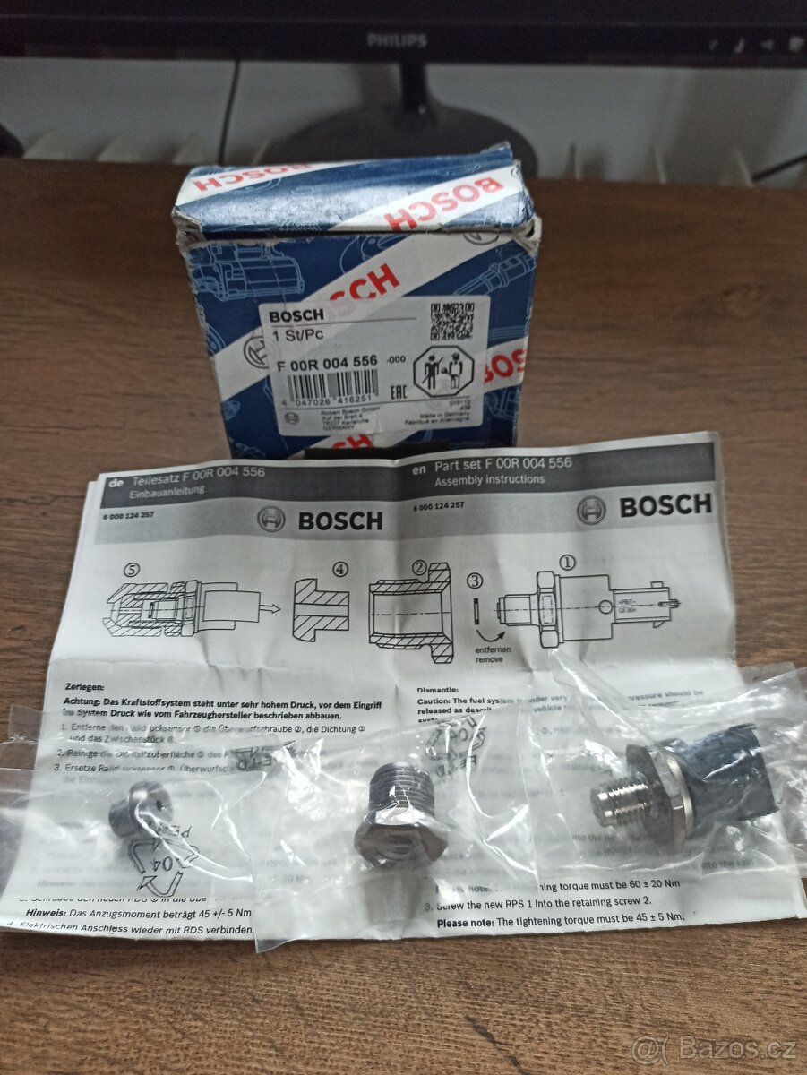 čidlo tlaku paliva na railu BOSCH F00R004556
