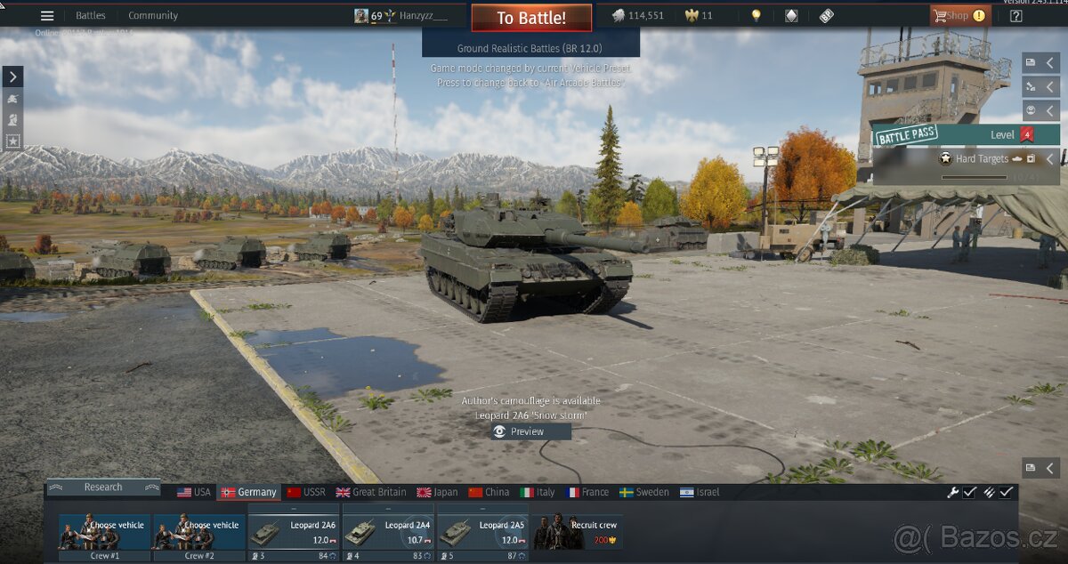 War Thunder Leopard 2A6 T-80BVM