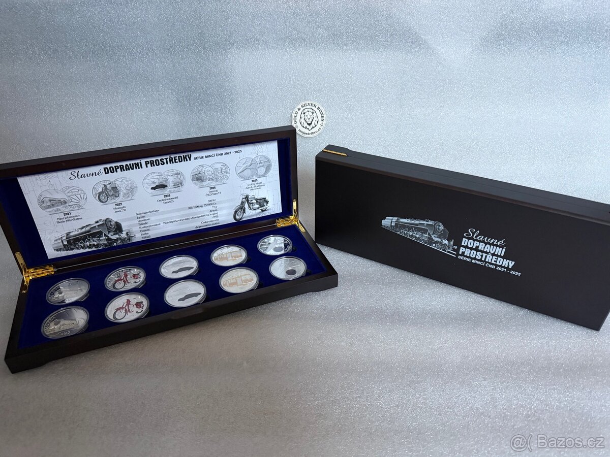 Luxusní etue pro sérii Slavné dopravní prostředky ČNB