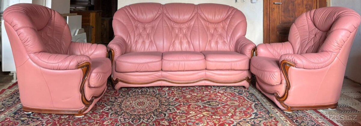 Italská kožená sedačka 3+1+1, 4667