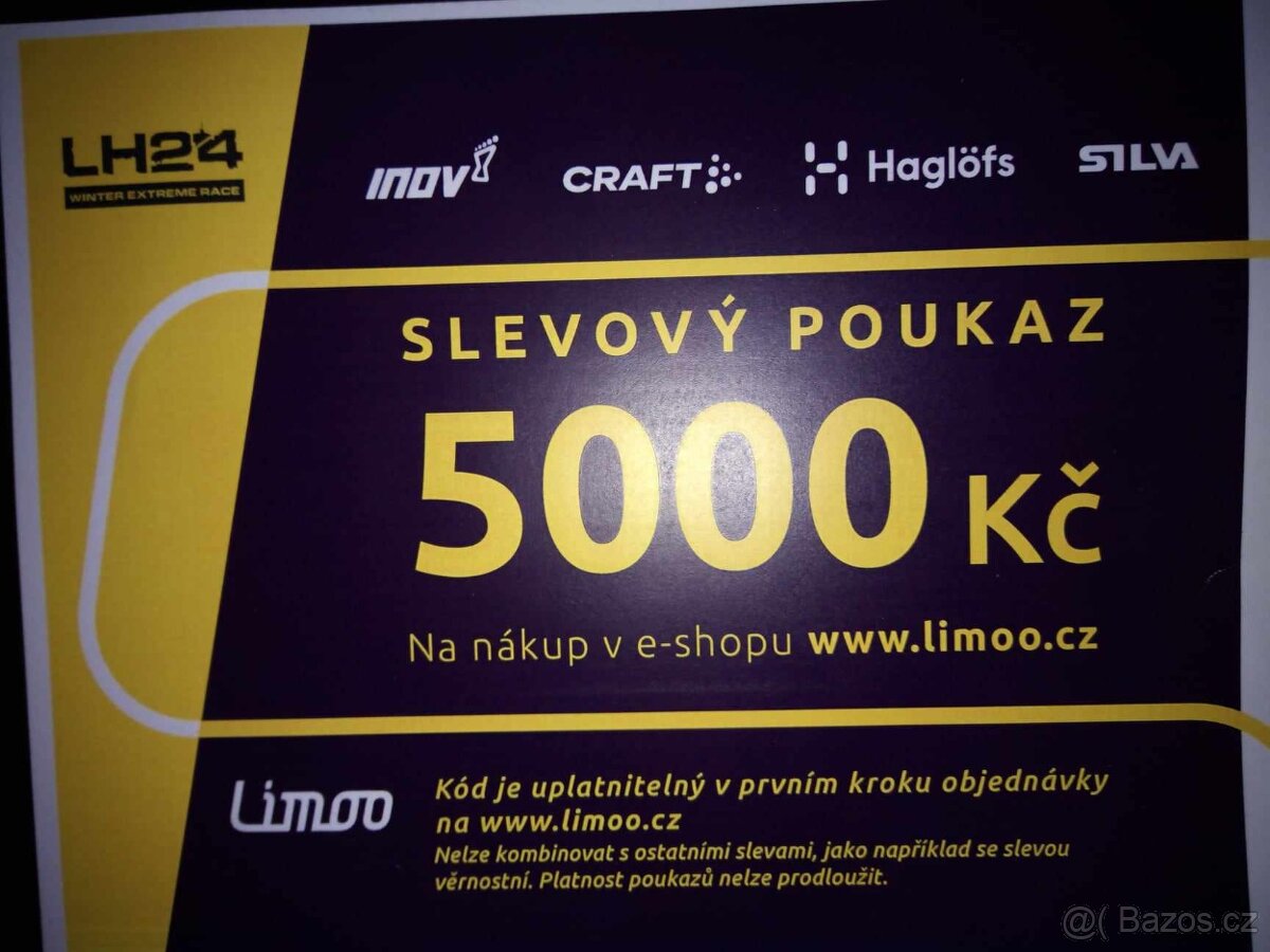 Poukaz do sportovního e-shopu www.limoo.cz v hodnotě 5 000Kč