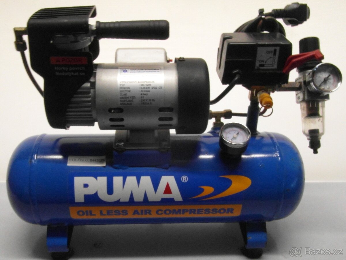 Potravinářský bezolejový vzduchový kompresor PUMA MC0206