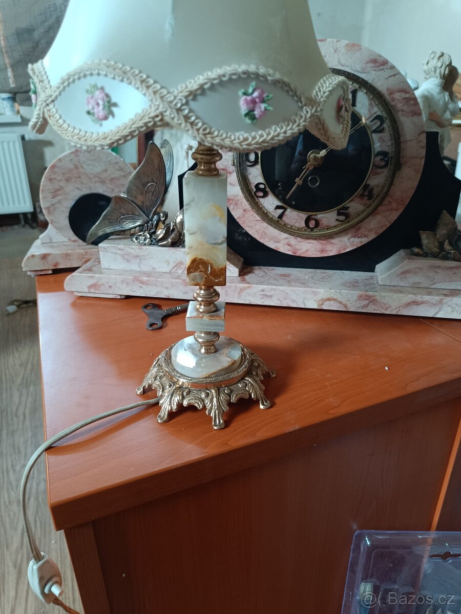Stolní lampa vintaže, masaz, mramor