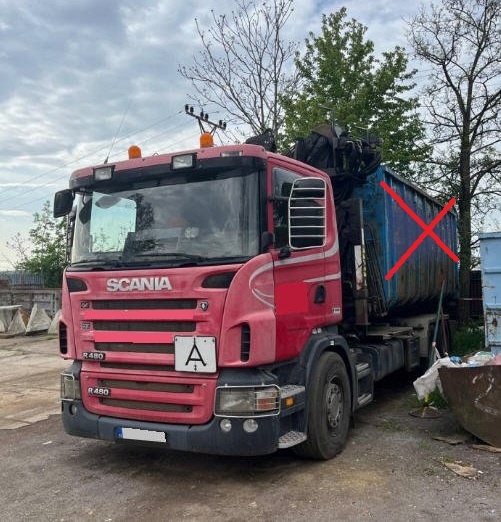 6x2 kovošrot EUR4 Scania hák+HR kontejner