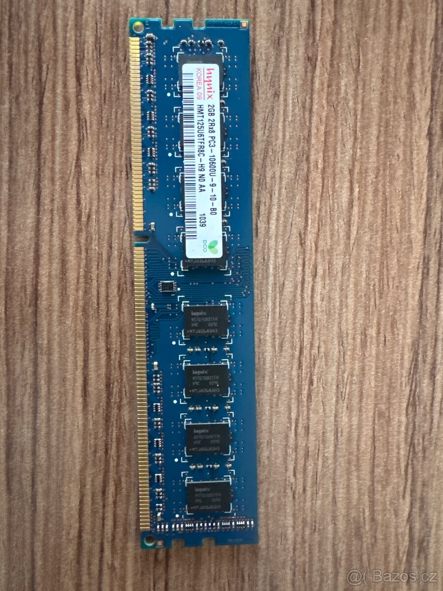 Paměť RAM 2GB 2Rx8 PC3-10600U-9-10-B0