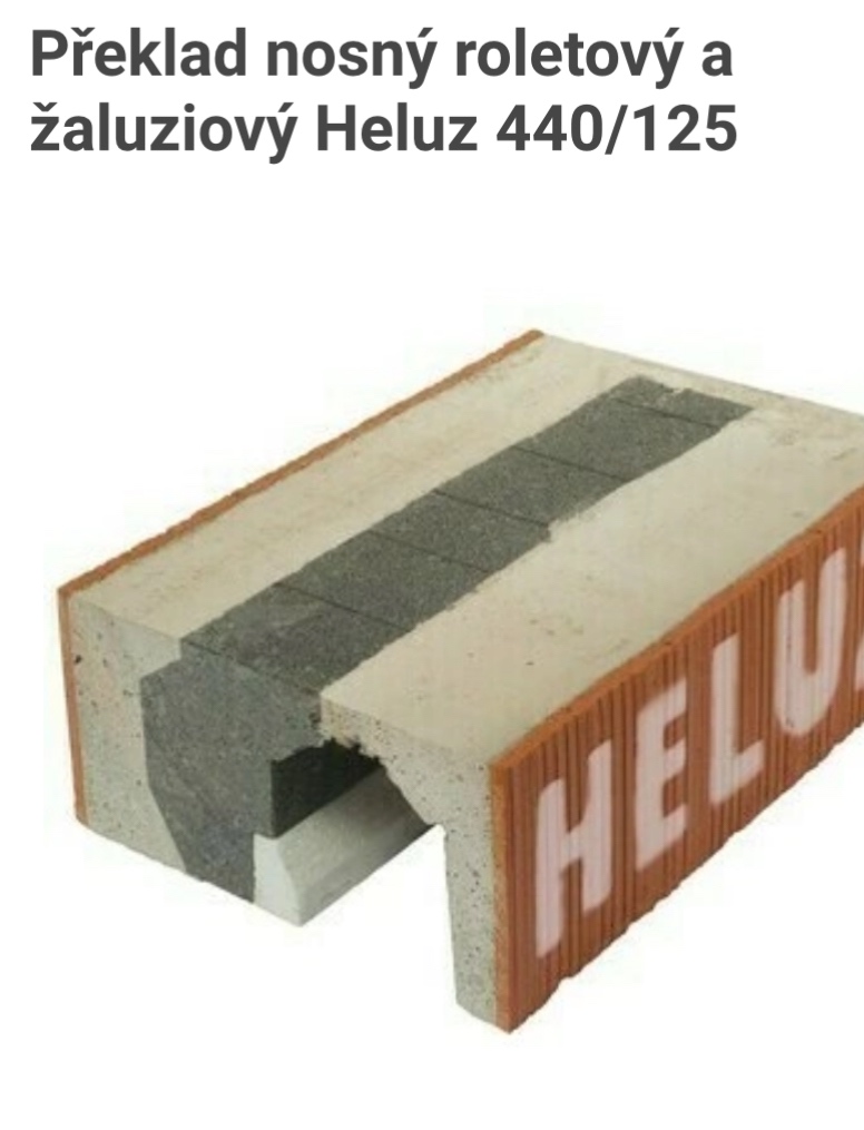 Překlad nosný roletový a žaluziový Heluz 440/125