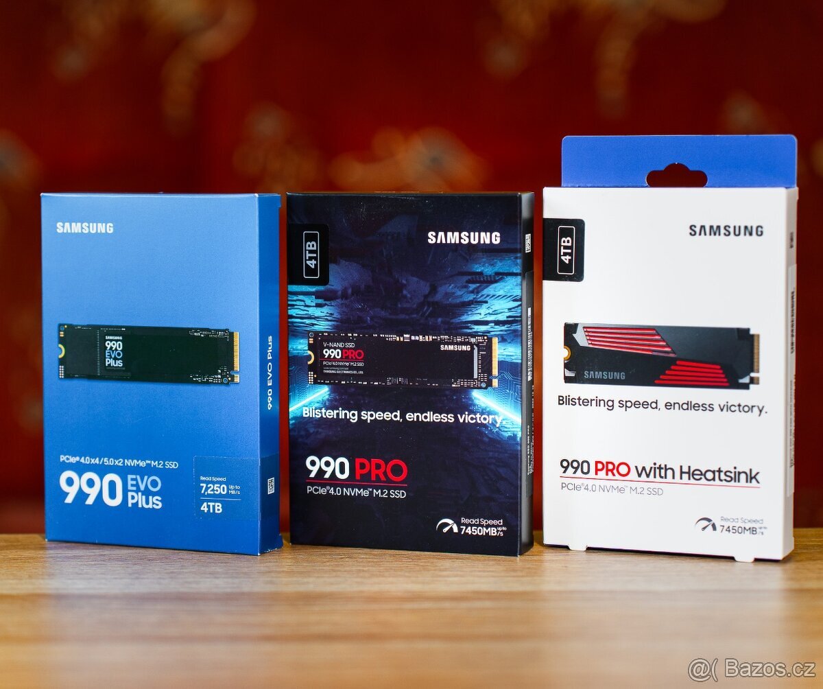 Samsung SSD disky - 4TB 990 PRO, PRO Heatsink