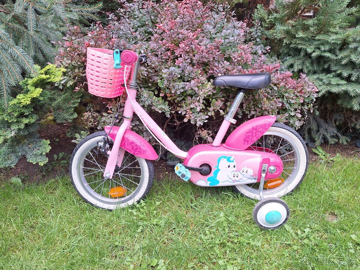 Detske dívčí kolo B-Twin 14 Pink růžové pro ho