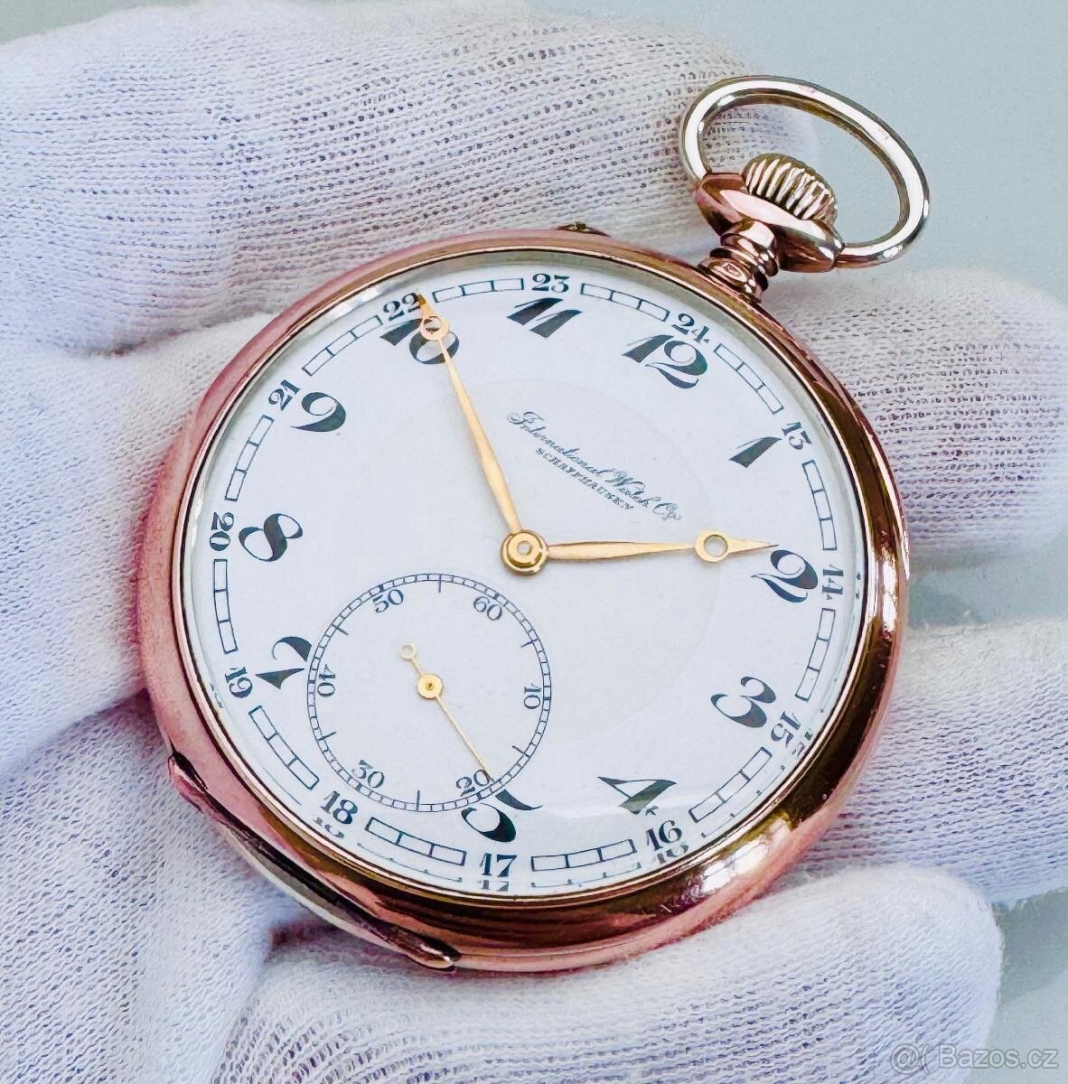 NÁDHERNÉ CELO STŘÍBRNÉ PÁNSKÉ KAPESNÍ HODINKY IWC SCHAFFHAUS