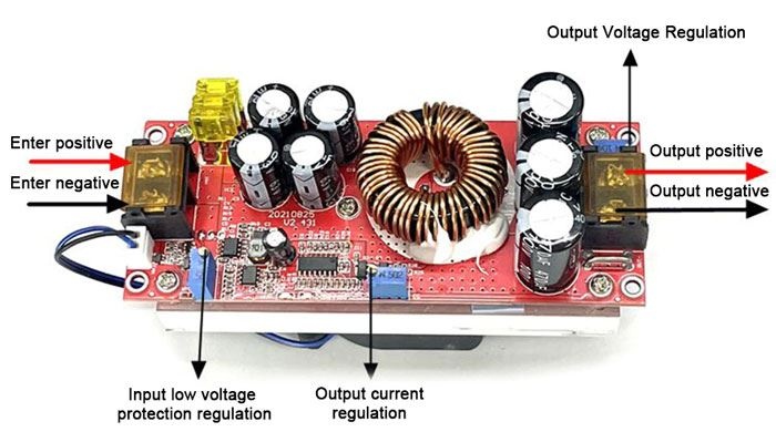 Step-up měnič CV/CC 1800W /DC-DC nabíječka