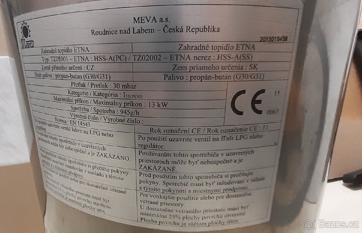 Prodám topidlo ETNA na Pb bombu