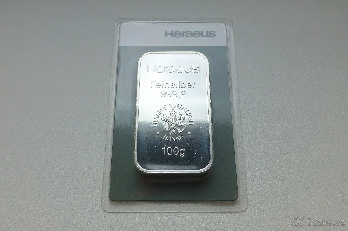 100g Heraeus - Investiční stříbrný slitek