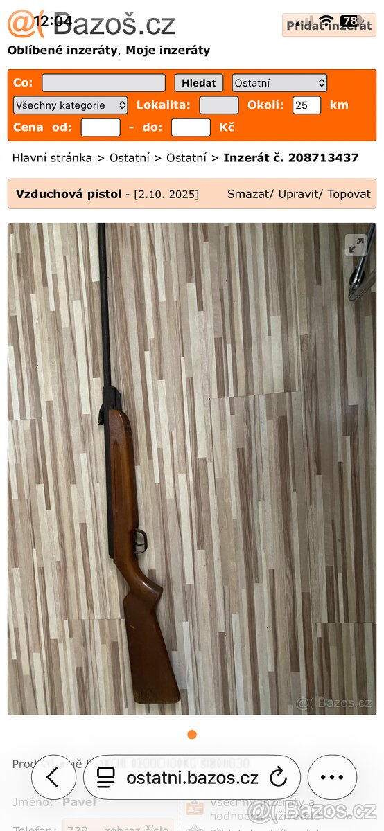 Vzduchovka slavie 630