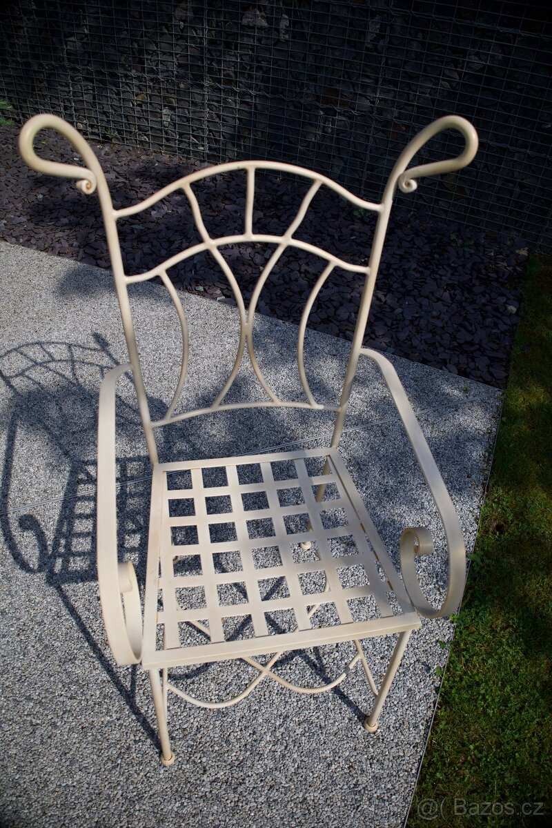 kovová židle béžová IRONART