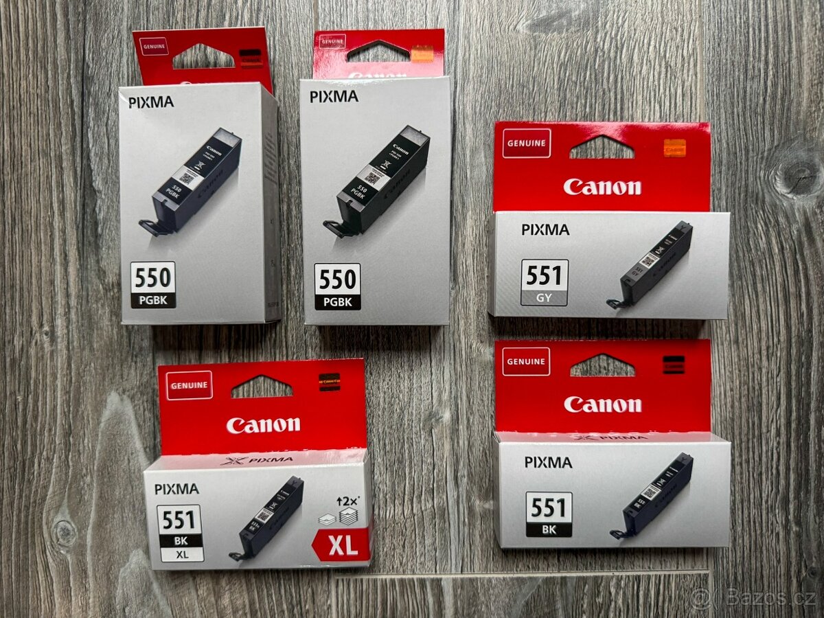 Originální inkoustové náplně Canon CLI-551 a