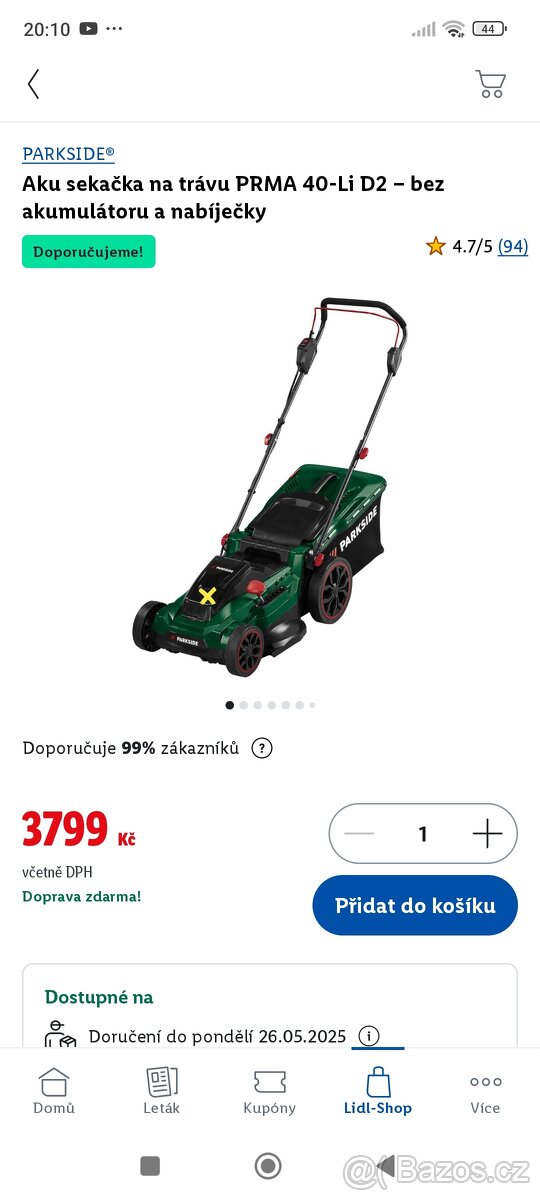 Nová sekačka Parkside