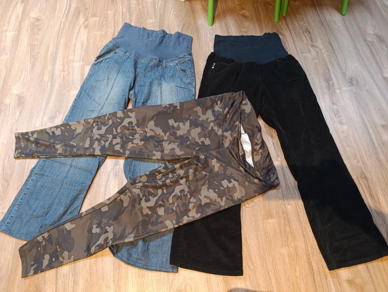 2x těhotenské kalhoty vel. 44/46 + legíny zdarma