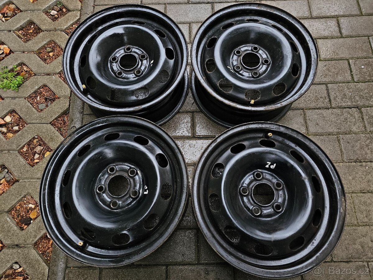 Plechové disky kola 5x100 Škoda Fabia 6J ET38 R14 VW Polo