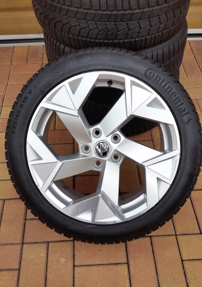 ALU kola ŠKODA / VOLKSWAGEN 5x112 R18 zimní pneu 235/45/18