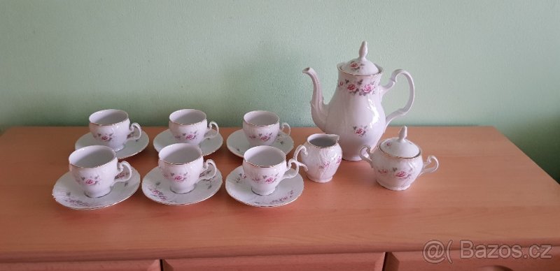 Čajová a kávová souprava růžičky Bernadotte