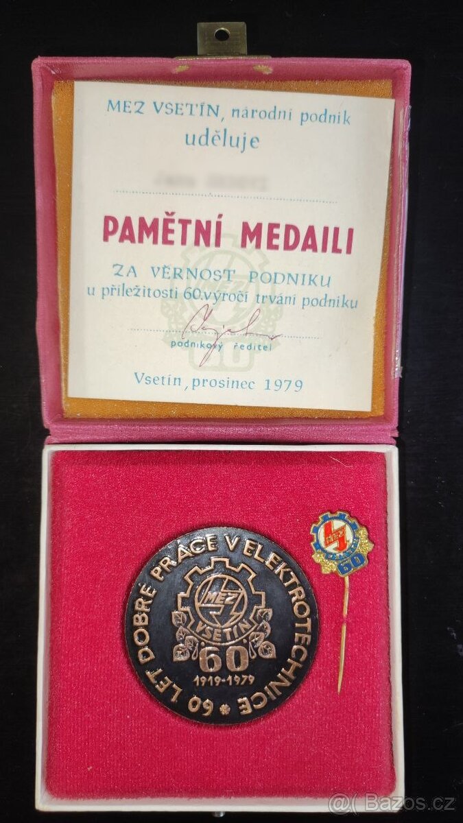 Pamětní medaile - MEZ VSETÍN