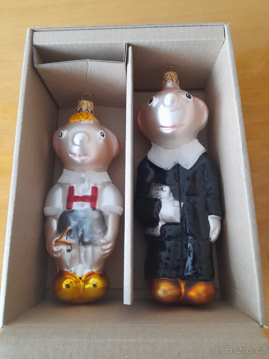 Prodám vánoční ozdoby ve tvaru Spejbl a Hurvínek