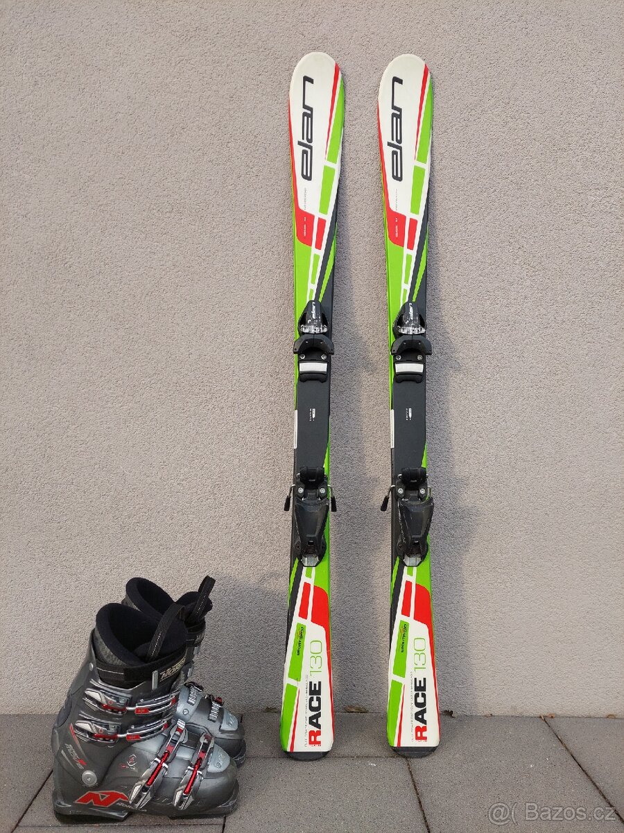 Lyže ELAN RACE, 130 cm + lyžáky NORDICA