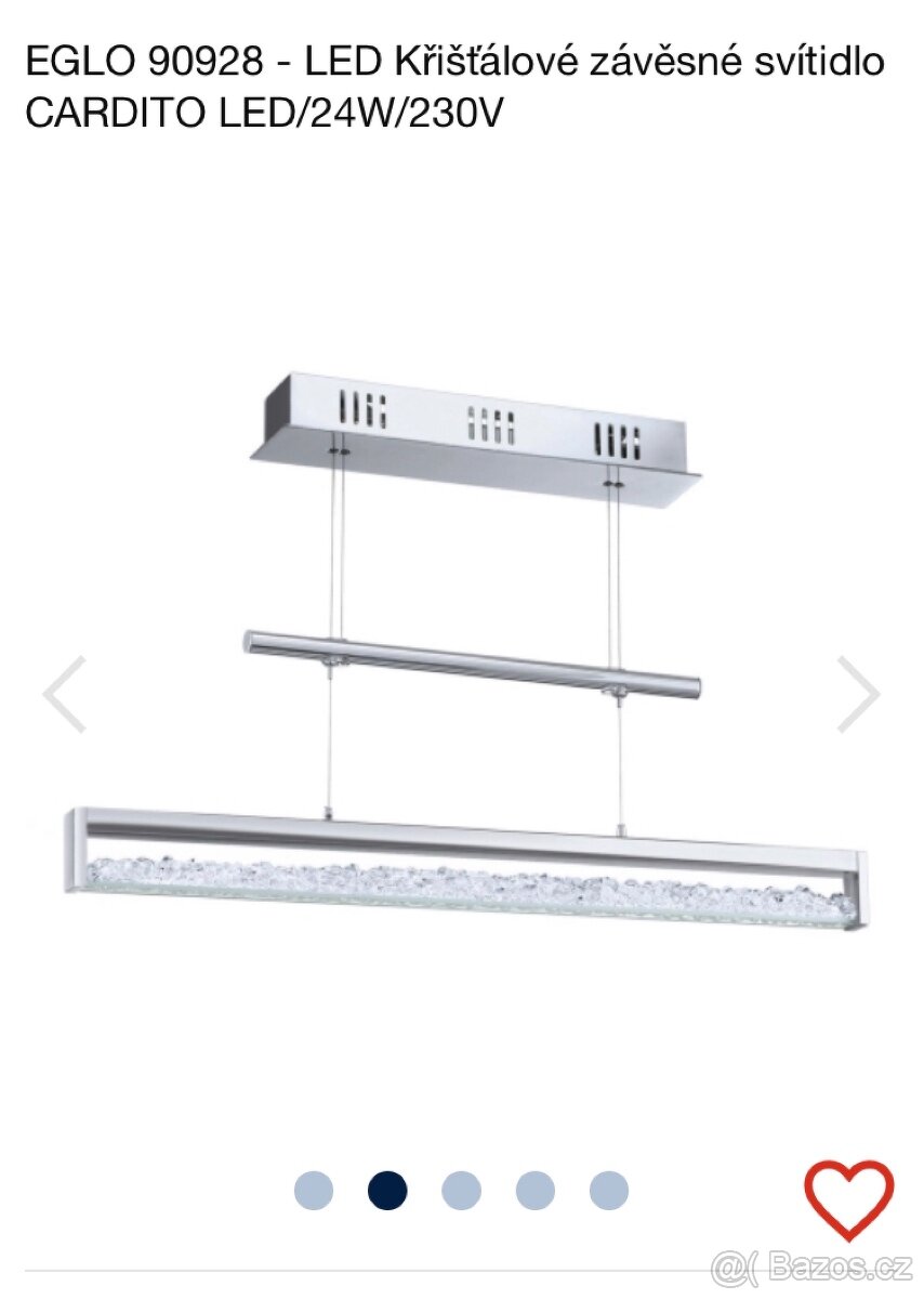 LED Křišťálové závěsné svítidlo