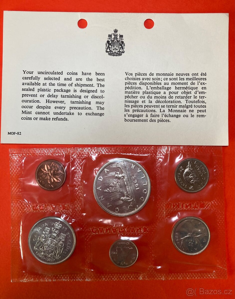 Prodám kanadskou sadu mincí – 1965, UNC 🇨🇦